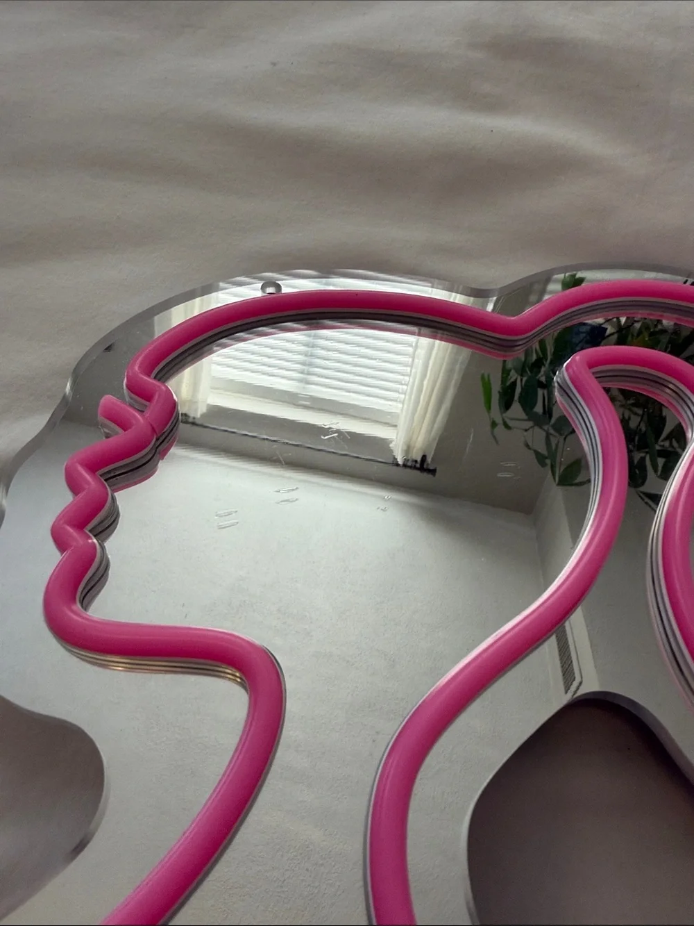 Barbie Pink Neon Silhouette Wall Mirror Light